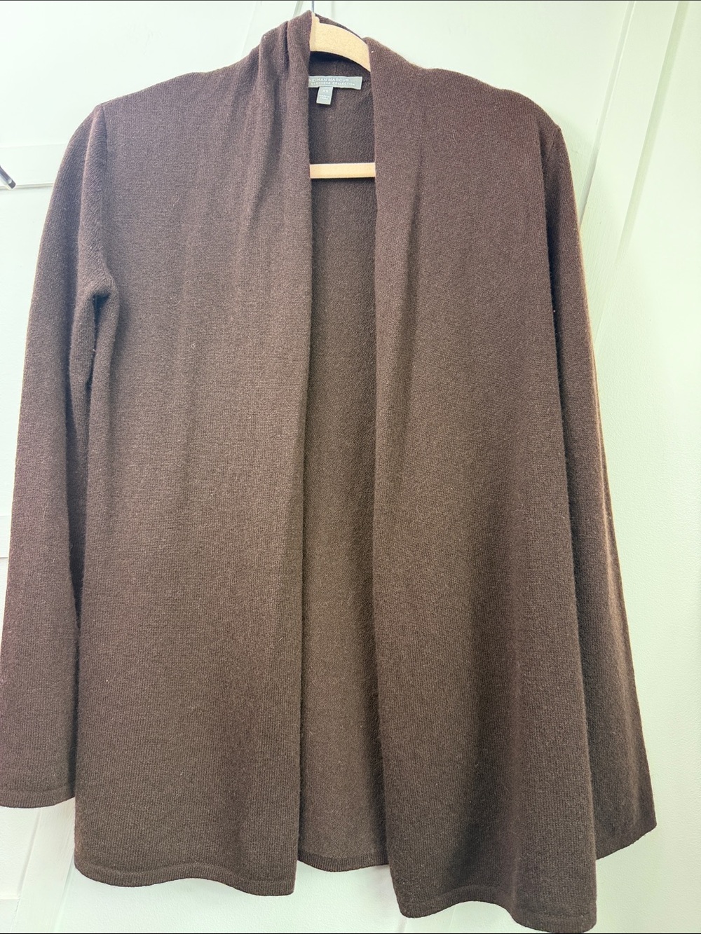 Neiman Marcus Brown Open-Front Women's Cardigan
